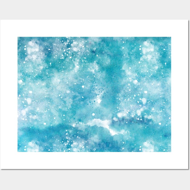 Watercolor Winter Snow Blizzard Abstract Painting Wall Art by Printable Pretty